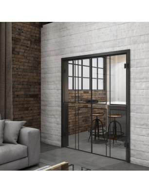 Ganzglastür Loft Schwarzlack 15 Auf Klarglas