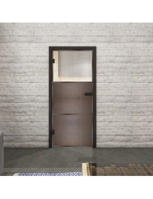 Ganzglastür Loft Rosteisen Genietet 15 Auf Klarglas