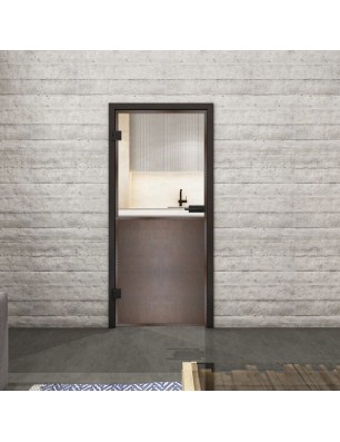 Ganzglastür Loft Rosteisen Genietet 16 Auf Klarglas