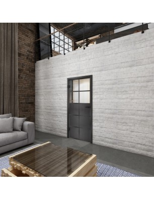 Ganzglastür Loft Schwarzeisen Genietet 17 Auf Klarglas