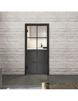 Ganzglastür Loft Schwarzeisen Genietet 18 Auf Klarglas