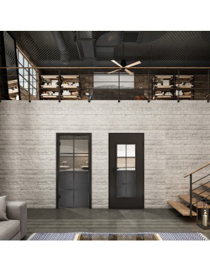 Ganzglastür Loft Schwarzeisen Genietet 18 Auf Klarglas