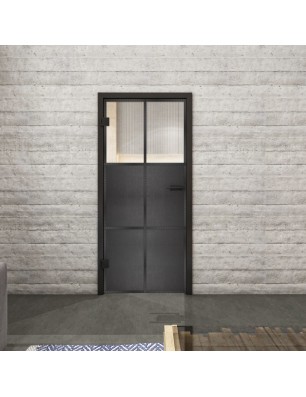 Ganzglastür Loft Schwarzeisen Genietet 19 Auf Klarglas