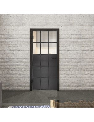 Ganzglastür Loft Schwarzeisen Genietet 21 Auf Klarglas