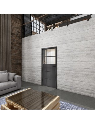 Ganzglastür Loft Schwarzeisen Genietet 21 Auf Klarglas