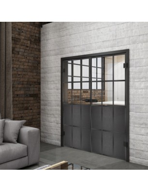 Ganzglastür Loft Schwarzeisen Genietet 22 Auf Klarglas