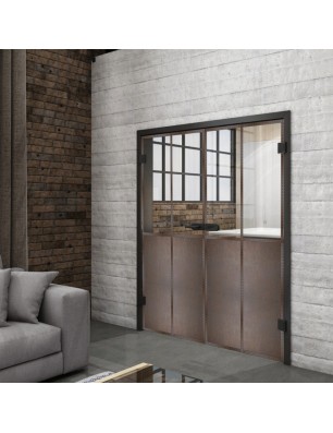 Ganzglastür Loft Rosteisen Genietet 20 Auf Klarglas