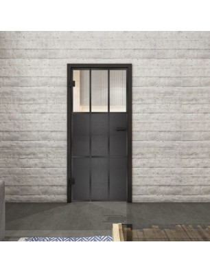 Ganzglastür Loft Schwarzeisen Genietet 23 Auf Klarglas