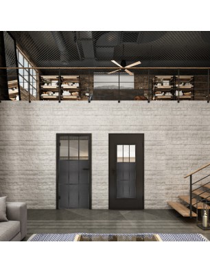 Ganzglastür Loft Schwarzeisen Genietet 23 Auf Klarglas