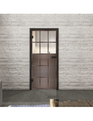 Ganzglastür Loft Rosteisen Genietet 21 Auf Klarglas