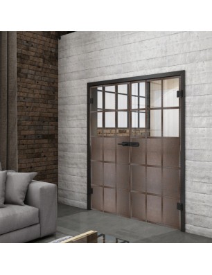 Ganzglastür Loft Rosteisen Genietet 21 Auf Klarglas