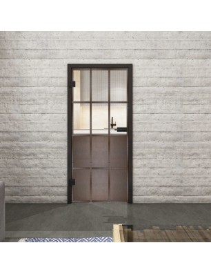 Ganzglastür Loft Rosteisen Genietet 22 Auf Klarglas