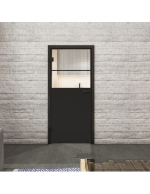 Ganzglastür Loft Schwarzlack 22 Auf Klarglas