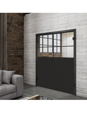 Ganzglastür Loft Schwarzlack 22 Auf Klarglas