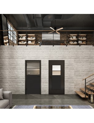 Ganzglastür Loft Schwarzlack 22 Auf Klarglas