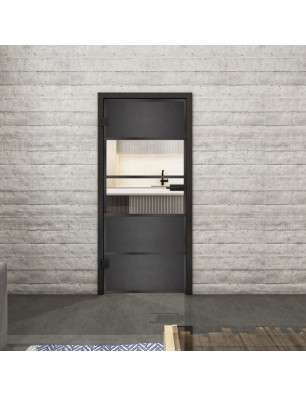 Ganzglastür Loft Schwarzeisen Genietet 25 Auf Klarglas