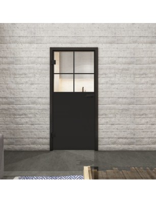 Ganzglastür Loft Schwarzlack 23 Auf Klarglas