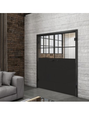 Ganzglastür Loft Schwarzlack 23 Auf Klarglas