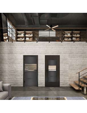 Ganzglastür Loft Schwarzeisen Genietet 26 Auf Klarglas