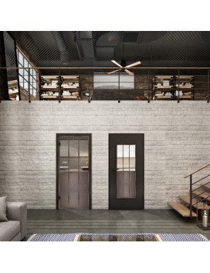 Ganzglastür Loft Rosteisen Genietet 24 Auf Klarglas