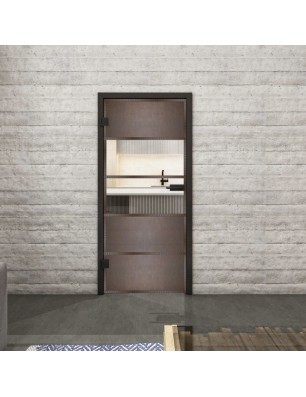 Ganzglastür Loft Rosteisen Genietet 25 Auf Klarglas