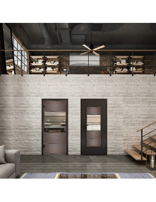 Ganzglastür Loft Rosteisen Genietet 25 Auf Klarglas