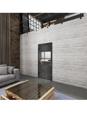 Ganzglastür Loft Schwarzeisen Genietet 28 Auf Klarglas