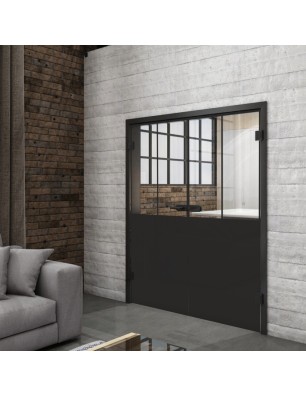 Ganzglastür Loft Schwarzlack 26 Auf Klarglas