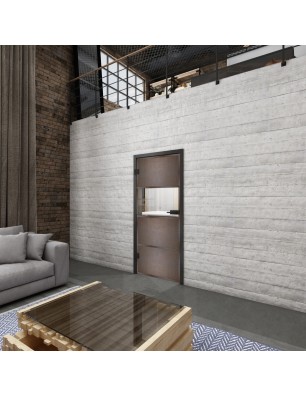 Ganzglastür Loft Rosteisen Genietet 28 Auf Klarglas