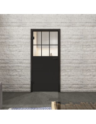 Ganzglastür Loft Schwarzlack 27 Auf Klarglas
