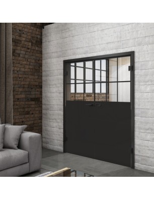 Ganzglastür Loft Schwarzlack 27 Auf Klarglas