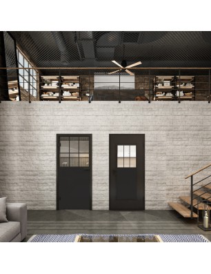 Ganzglastür Loft Schwarzlack 27 Auf Klarglas