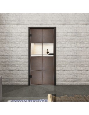 Ganzglastür Loft Rosteisen Genietet 29 Auf Klarglas