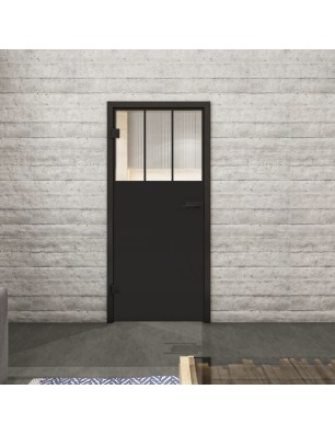 Ganzglastür Loft Schwarzlack 29 Auf Klarglas
