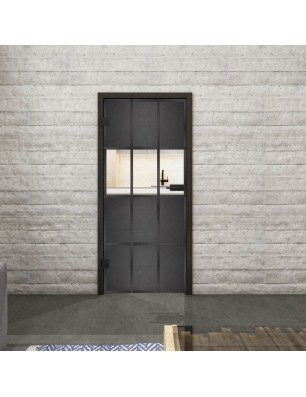 Ganzglastür Loft Schwarzeisen Genietet 32 Auf Klarglas