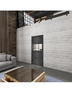 Ganzglastür Loft Schwarzeisen Genietet 32 Auf Klarglas