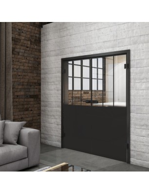 Ganzglastür Loft Schwarzlack 30 Auf Klarglas