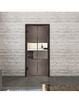 Ganzglastür Loft Rosteisen Genietet 30 Auf Klarglas