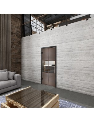 Ganzglastür Loft Rosteisen Genietet 30 Auf Klarglas