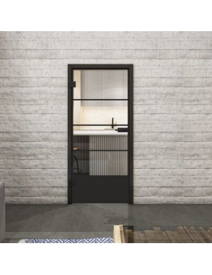 Ganzglastür Loft Schwarzlack 31 Auf Klarglas