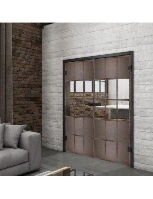 Ganzglastür Loft Rosteisen Genietet 31 Auf Klarglas