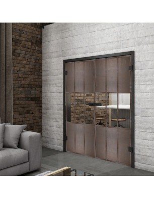 Ganzglastür Loft Rosteisen Genietet 33 Auf Klarglas