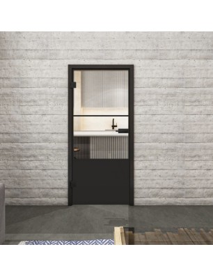 Ganzglastür Loft Schwarzlack 33 Auf Klarglas