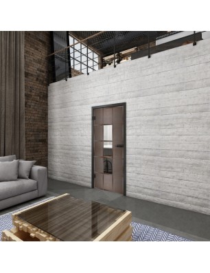 Ganzglastür Loft Rosteisen Genietet 34 Auf Klarglas