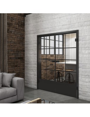 Ganzglastür Loft Schwarzlack 34 Auf Klarglas