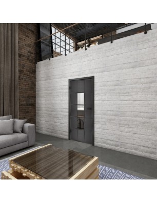 Ganzglastür Loft Schwarzeisen Genietet 34 Auf Klarglas