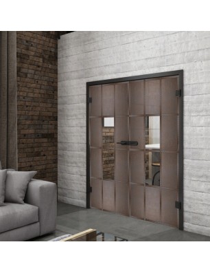 Ganzglastür Loft Rosteisen Genietet 35 Auf Klarglas