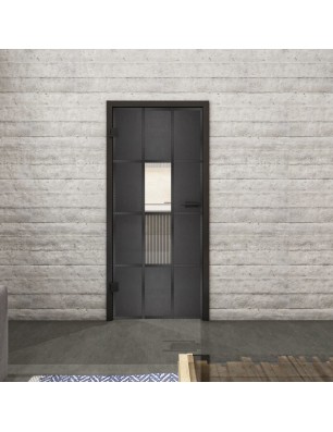 Ganzglastür Loft Schwarzeisen Genietet 35 Auf Klarglas