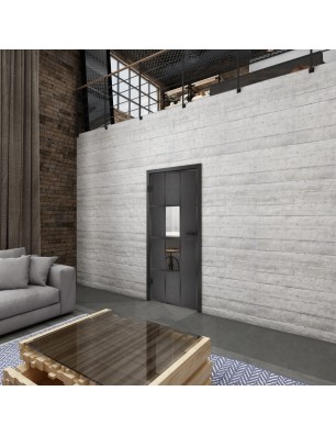 Ganzglastür Loft Schwarzeisen Genietet 35 Auf Klarglas