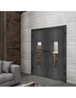 Ganzglastür Loft Schwarzeisen Genietet 35 Auf Klarglas